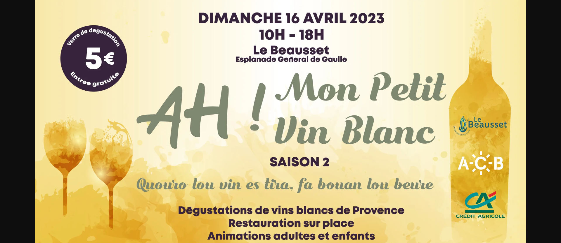 Dimanche 16 Avril : Ah! Mon petit vin blanc - Moulin de la Roque